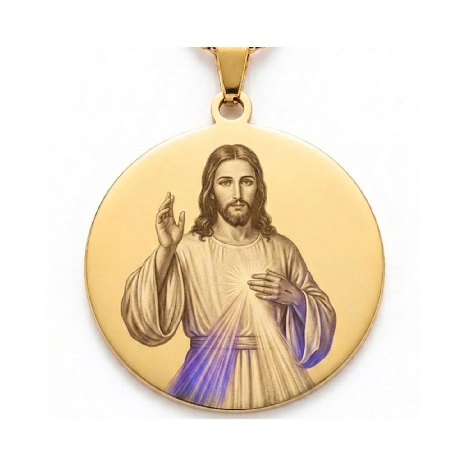 Ejemplo de anverso con Jesús de la Divina Misericordia
